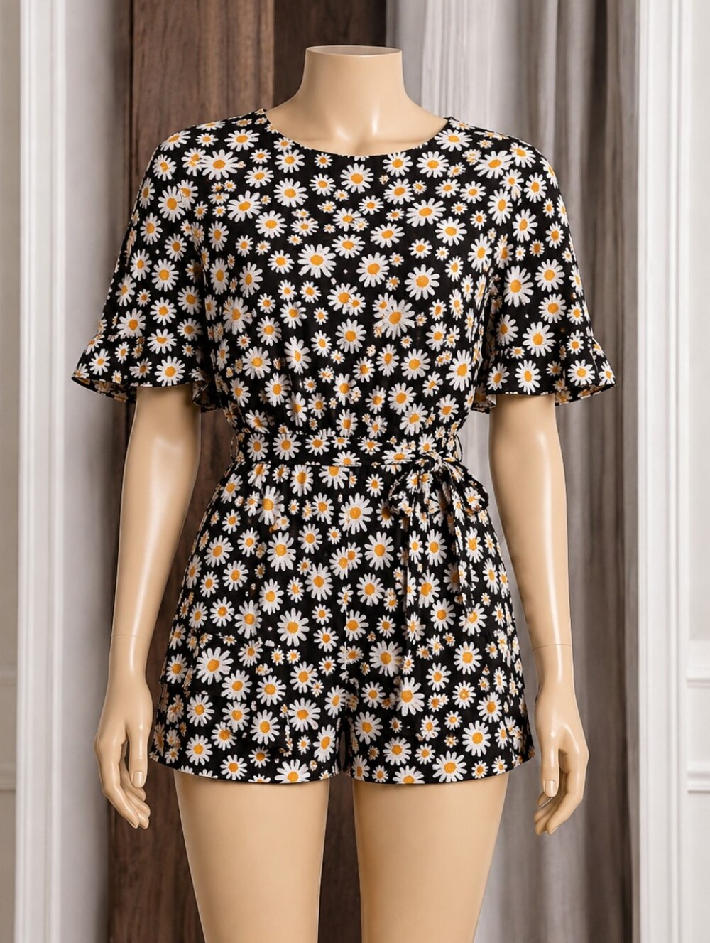 Eight Paris Nasty Gal Black Daisy Mini Ruffle Dress Womans Large NWT Cottagecore